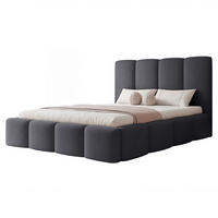 POLSTERBETT LANDARE 140x200 cm Dunkelgrau Samt (Stoff Jasmine) - mit Bettkasten und Lattenrost - Dunkelgrau, Holzwerkstoff/Textil (140/200cm) - Ravio