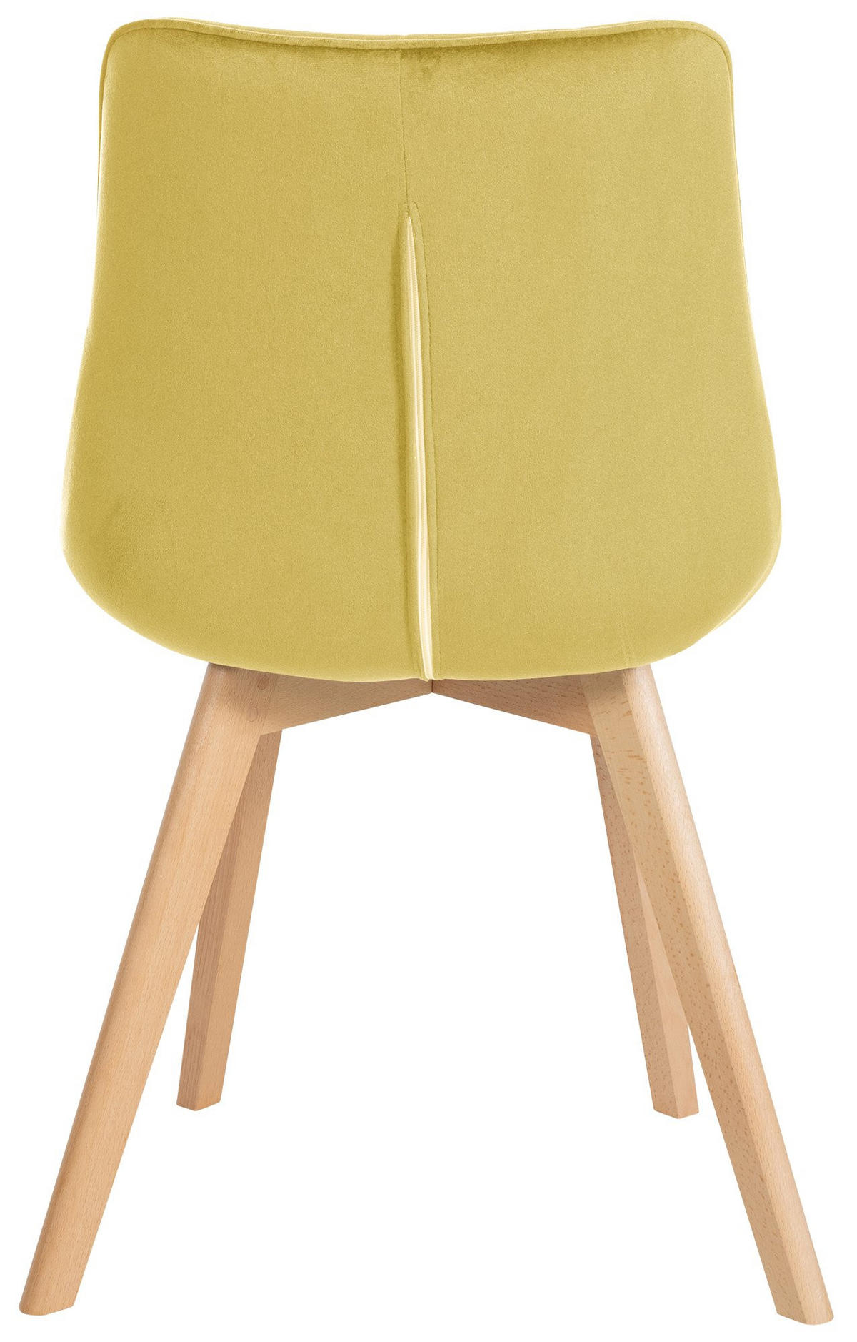 STUHL 2er Set Samt gelb - Eukalyptusholzfarben/Gelb, Holz/Textil (54/84/63cm) - CLP