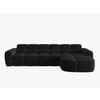 ECKSOFA rechts Lisa aus Samt schwarz 4 Sitzplätze - Schwarz, Textil (170/310cm) - Micadoni