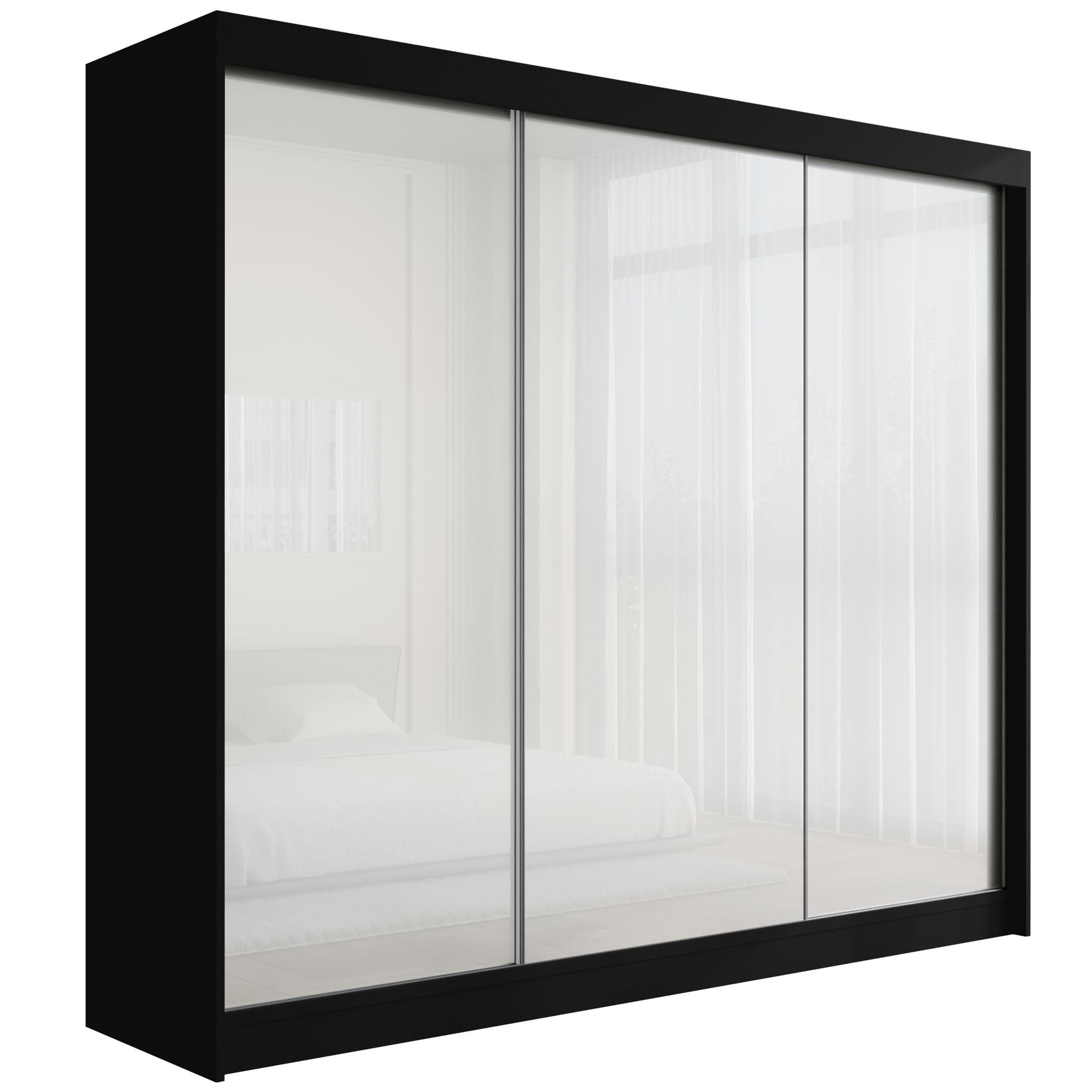 KLEIDERSCHRANK PEKA - 250 cm - Schwarz|Weiß - Schwarz/Weiß, Holzwerkstoff (250/215/61cm) - ALTDECOR