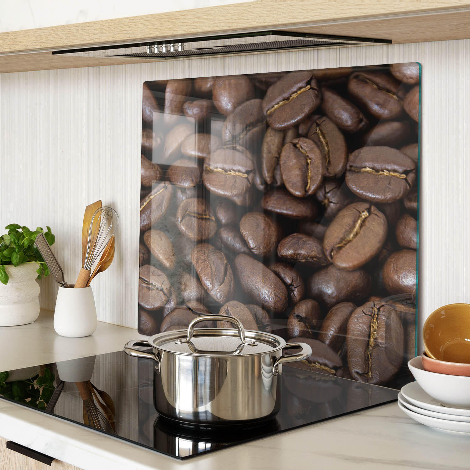 GLASPLATTE 60x52 cm Kaffeebohnen - Braun, Glas (60/0.4/52cm) - TULUP