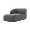 SOFAELEMENT Links Samt Stoff Grau - Edelstahlfarben/Schwarz, Holzwerkstoff/Kunststoff (91/75/166cm) - Makamii