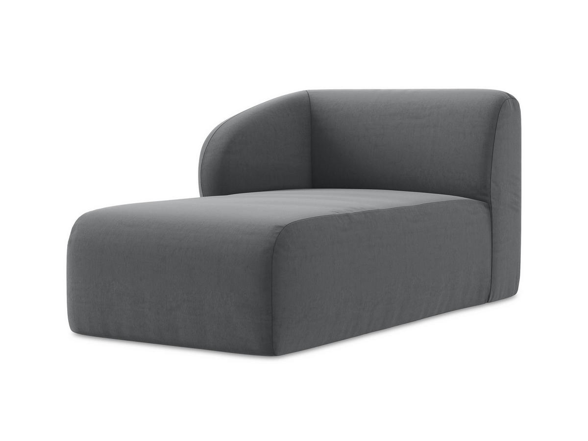 SOFAELEMENT Links Samt Stoff Grau - Edelstahlfarben/Schwarz, Holzwerkstoff/Kunststoff (91/75/166cm) - Makamii