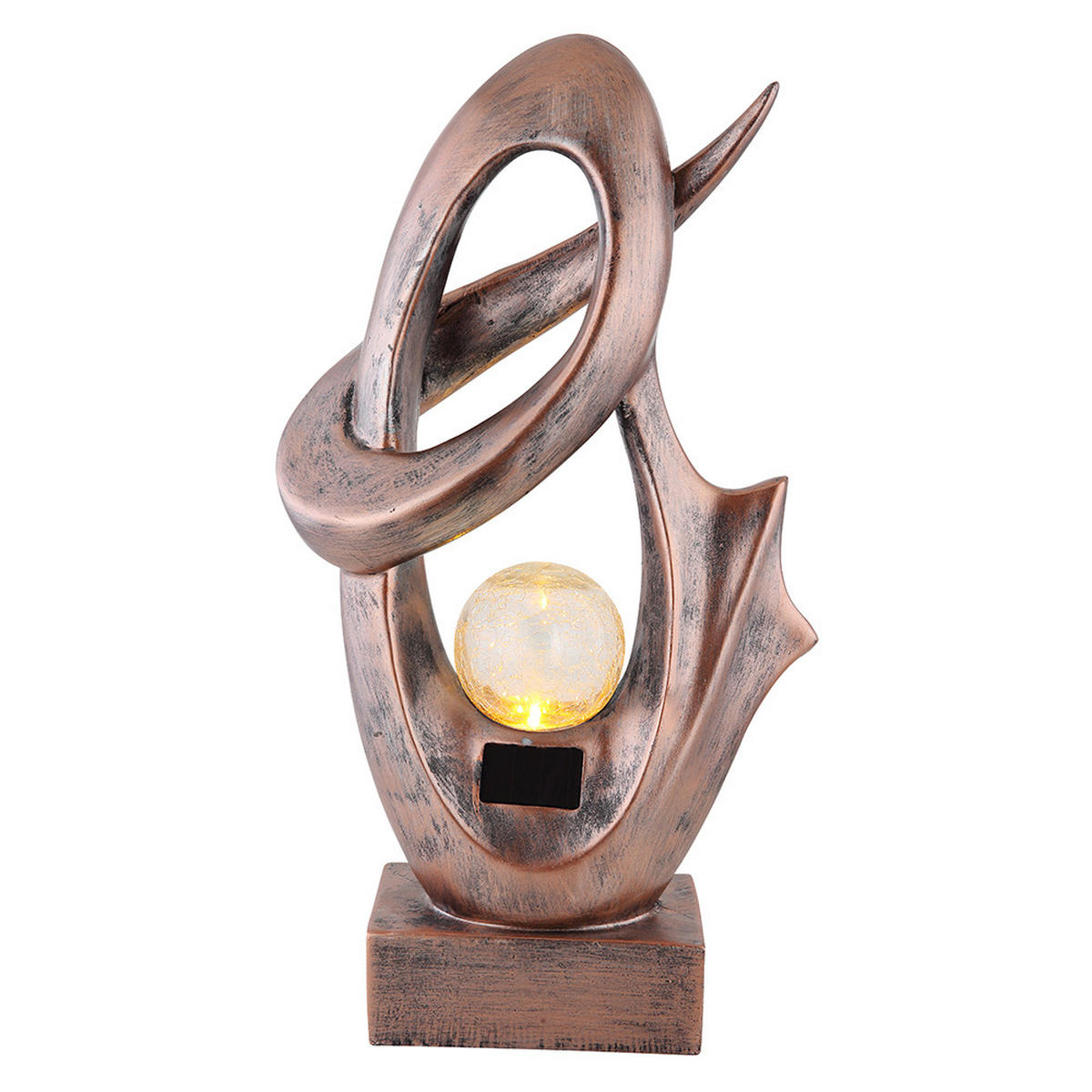 LED AUSSENLEUCHTE Bronze Glas Crackle Design - Bronzefarben, Kunststoff (25.5/11/45cm) - Globo Lighting