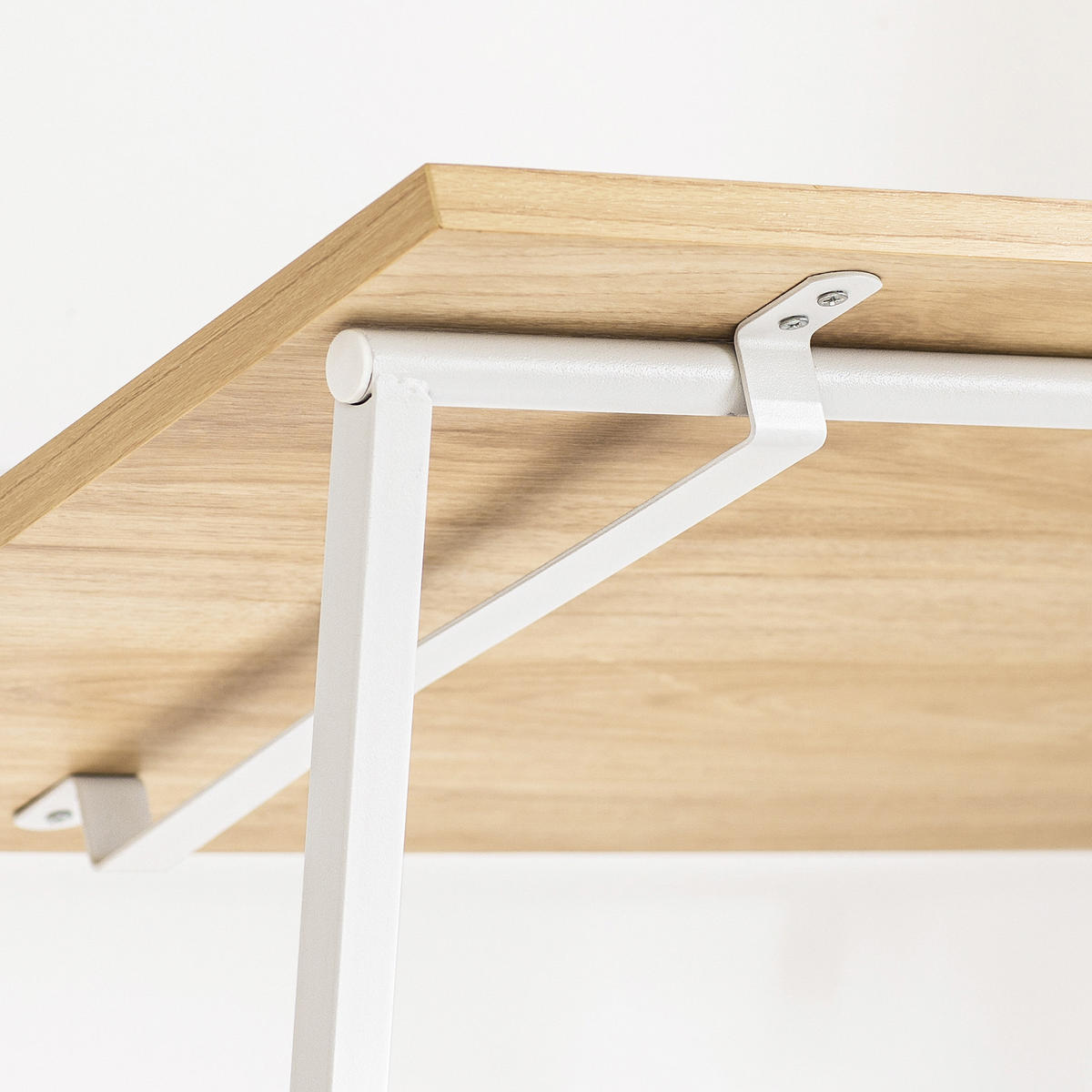 SCHREIBTISCH Weiß-Natur - Weiß, Holzwerkstoff (45/63/77cm) - SoBuy