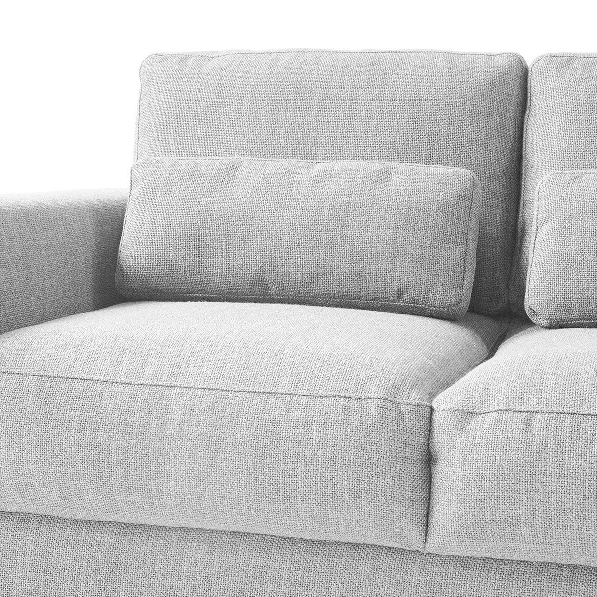 2-SITZER SOFA - Hellgrau/Schwarz, Kunststoff/Textil (182/80/117cm) - home24