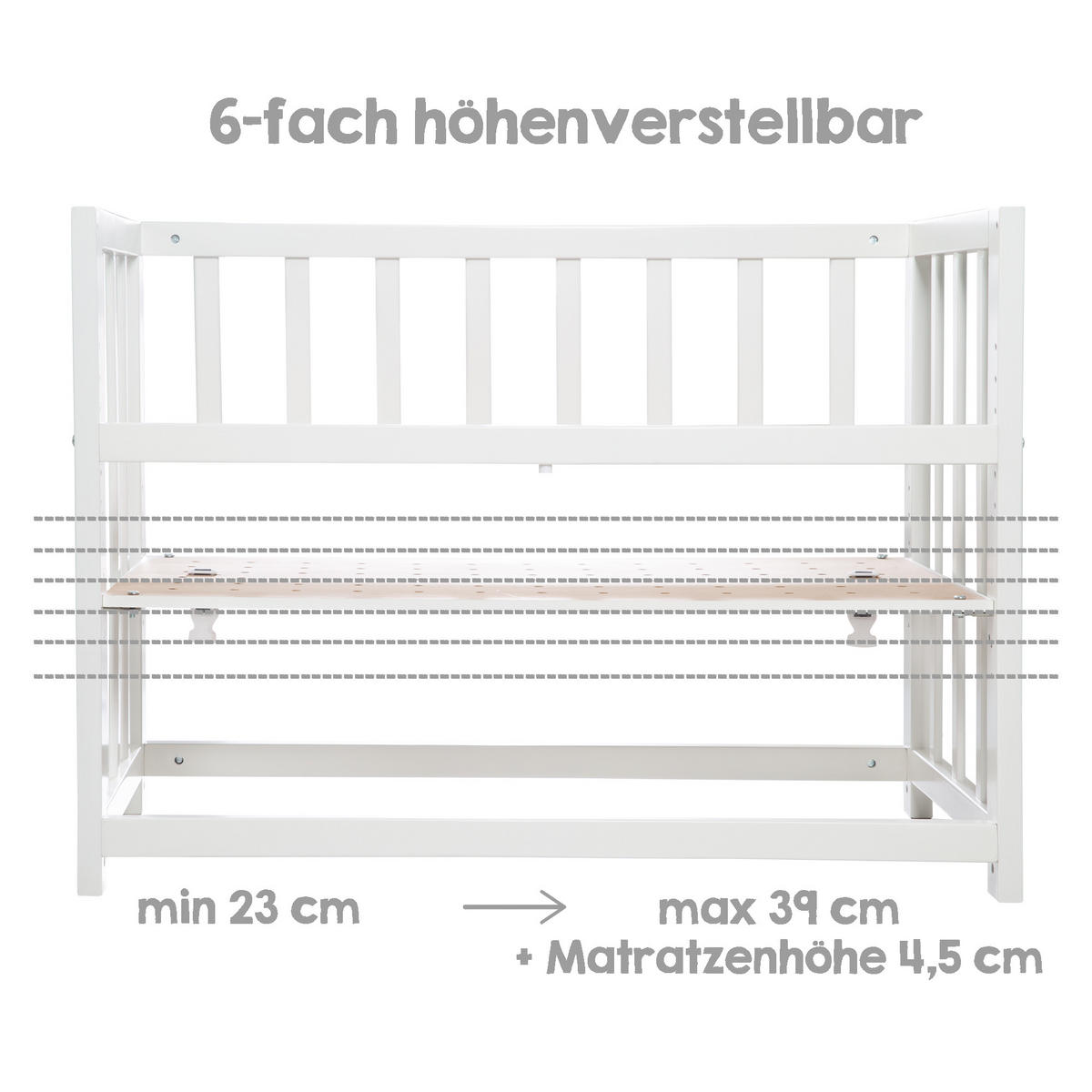 BEISTELLBETT Woodland Buddies 4in1 Set 90 x 45 cm - Weiß/Hellgrün, Holzwerkstoff/Textil (45/90cm) - Roba