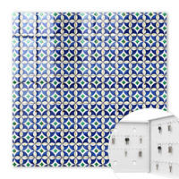 SCHLÜSSELBOX Weiß 30x30 cm – Türöffnung nach rechts - Geometrische Abstraktion - Blau, Metall (30/30/5cm) - TULUP