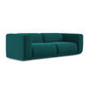 3-SITZER SOFA Samt Stoff Blau - Blau/Petrol, Kunststoff/Textil (228/70/89cm) - LaMiaSofa