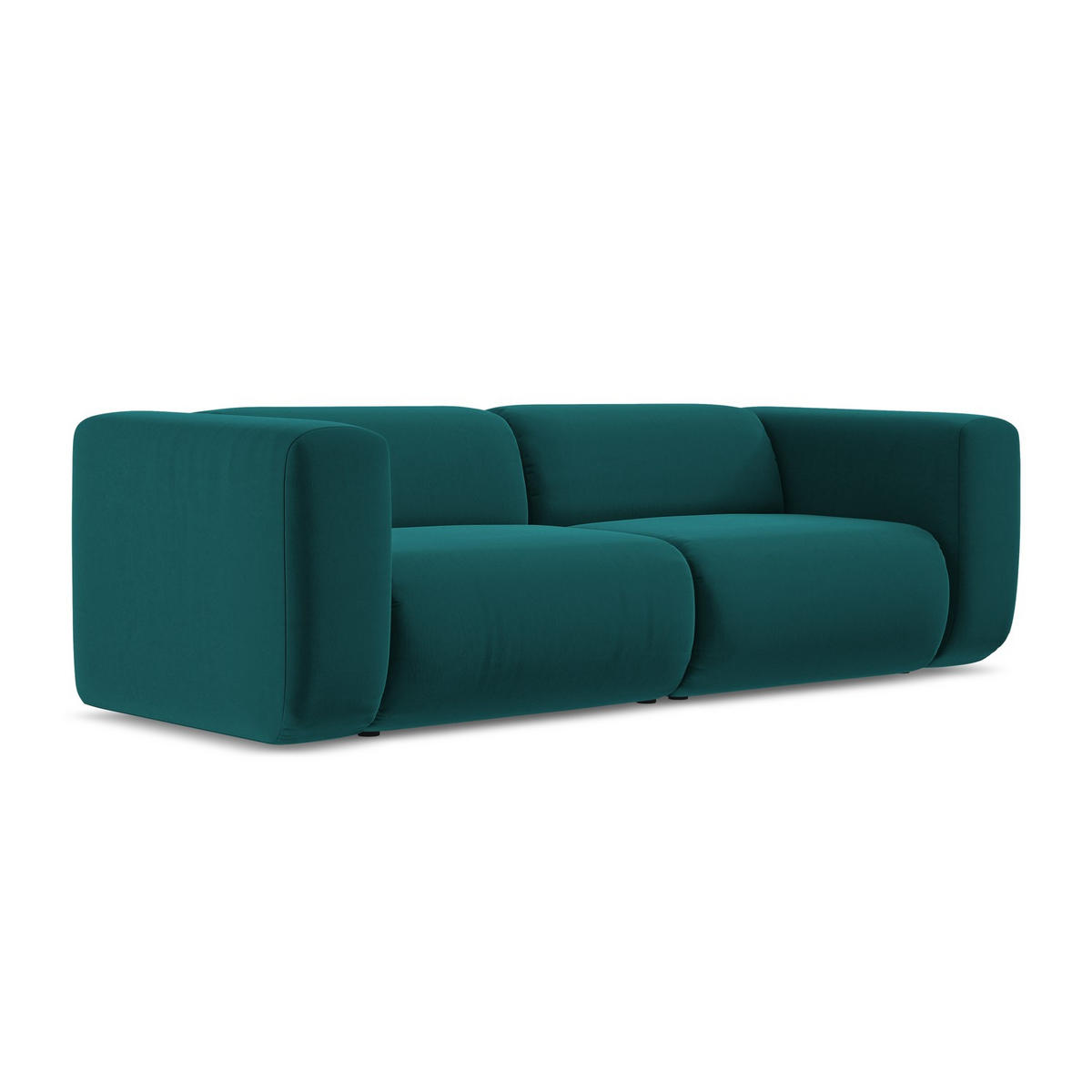 3-SITZER SOFA Samt Stoff Blau - Blau/Petrol, Kunststoff/Textil (228/70/89cm) - LaMiaSofa