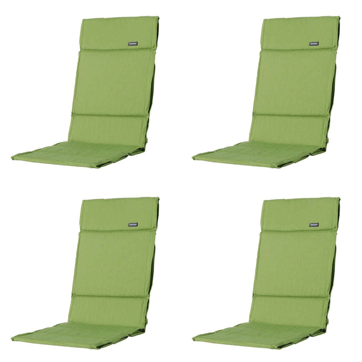 GARTENSTUHLKISSEN Rippe 125/50 cm 4er-Set - Grün, Textil (50/3/125cm) - Madison