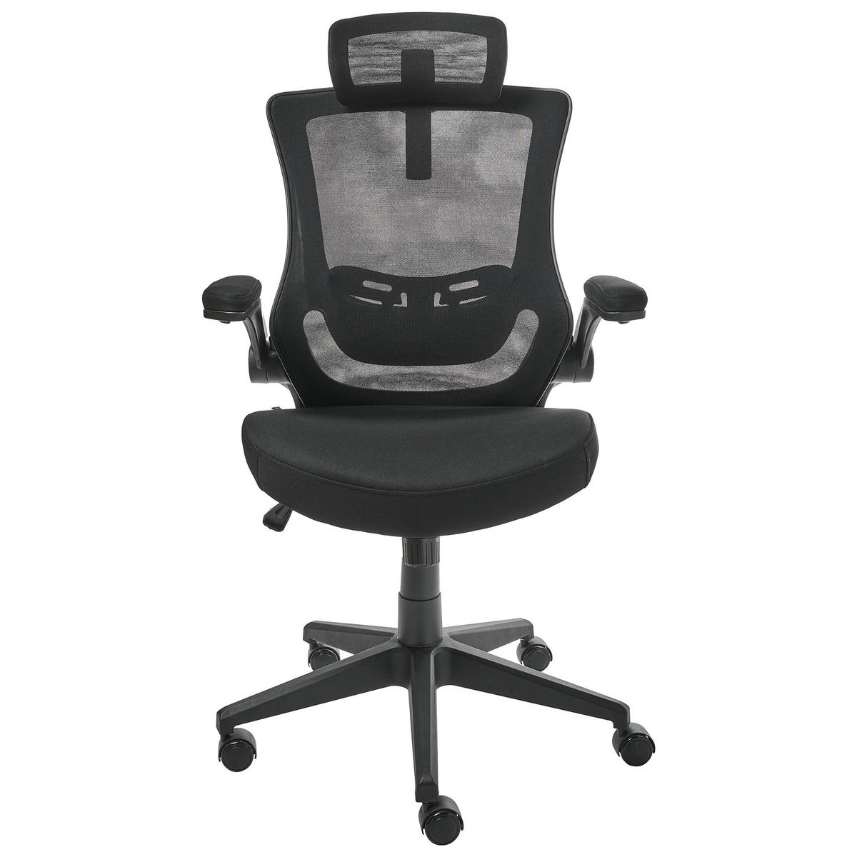 BÜROSTUHL Schwarz Paladin - Schwarz, Textil (52/96/56cm) - Beliani