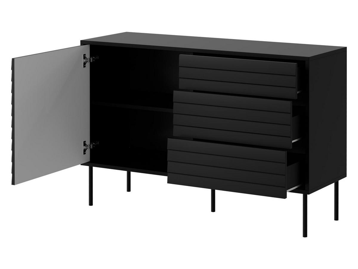 KOMBIKOMMODE Cortina 120 1D3S - Schwarz/Braun, Holzwerkstoff/Metall (120/81/40cm) - MIRJAN24