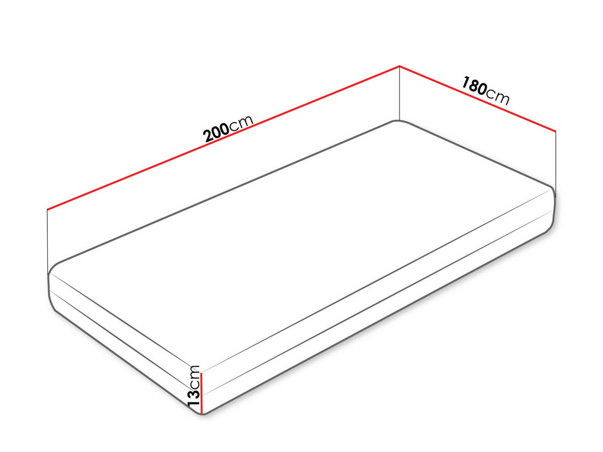 SCHAUMSTOFFMATRATZE Sonto 13 cm - Weiß, Textil (180/200cm) - MIRJAN24