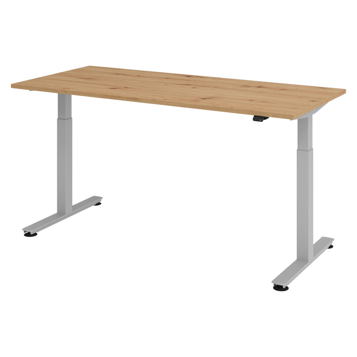 SCHREIBTISCH elektrisch XMST 80/180/74 cm in Wildeiche/Silberfarben - Wildeiche/Silberfarben, Holzwerkstoff (80/180/74cm) - bümö