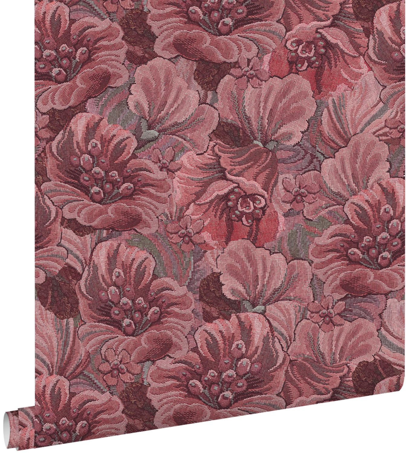 TAPETE gesticktes Blumenmuster 50 x 900 cm - Lila, Papier (50/900cm) - ESTAhome