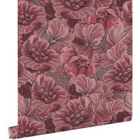 TAPETE gesticktes Blumenmuster 50 x 900 cm - Lila, Papier (50/900cm) - ESTAhome