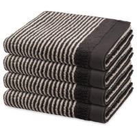 HANDTUCH Stripes 4er-Set - Dunkelgrau, Textil (50/100cm) - Ross