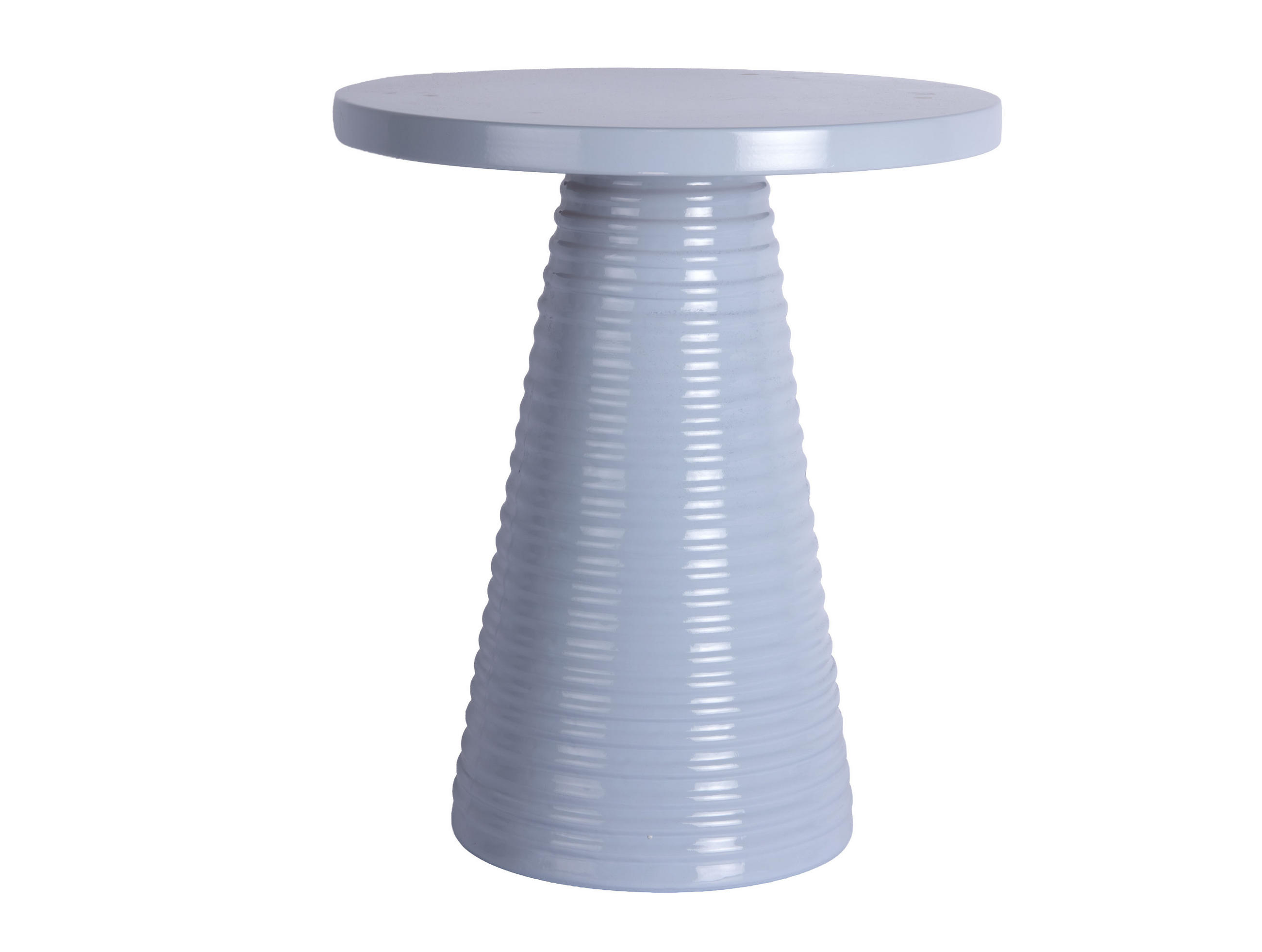 BEISTELLTISCH Catania Ribbed - Blau - 40/40/46 cm - Blau, Metall (40/40/46cm) - Leitmotiv