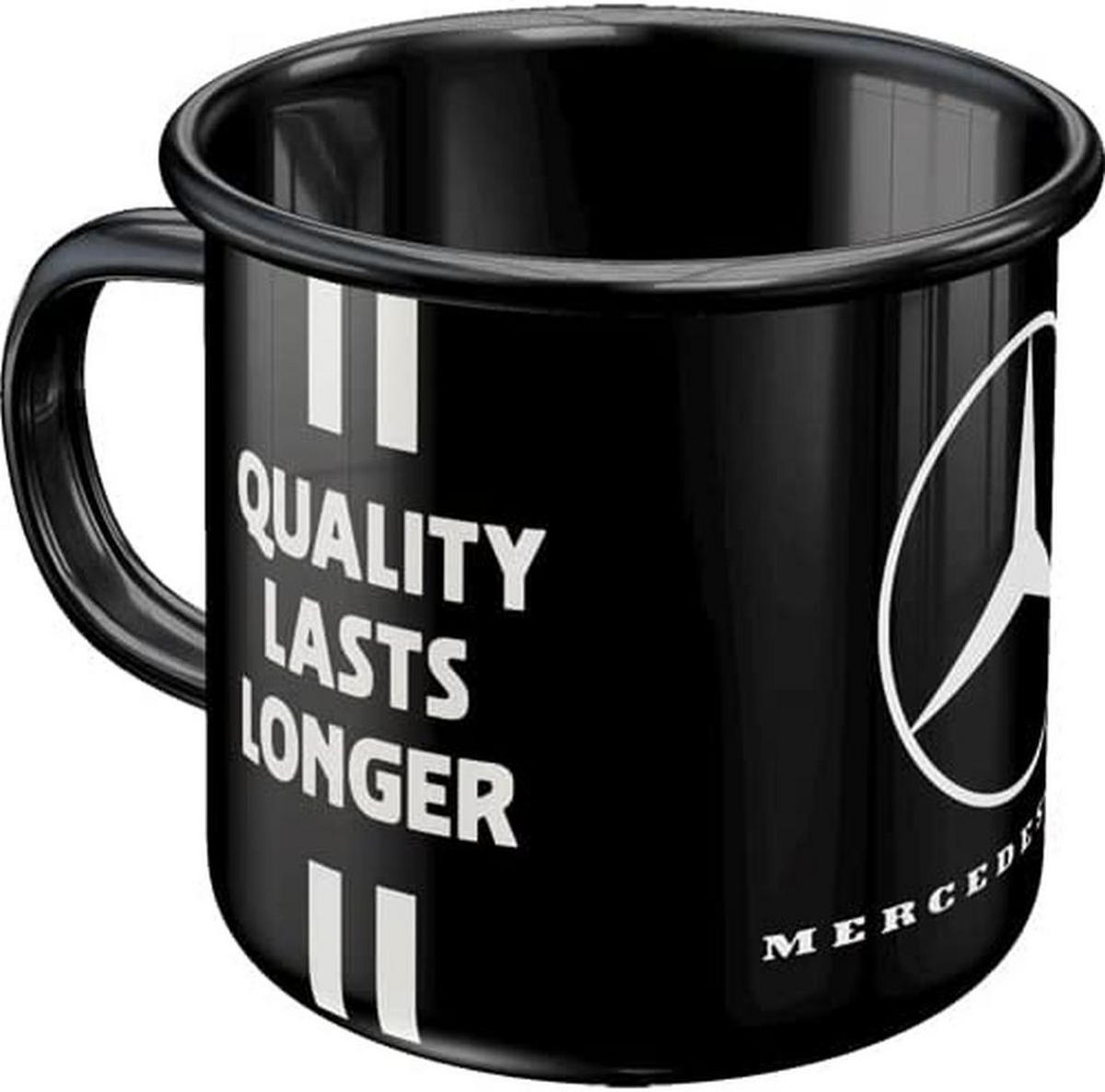 EMAILLE-BECHER 360 ml Daimler Truck Drivers Only - Schwarz, Metall (0.36L) - Nostalgic-Art