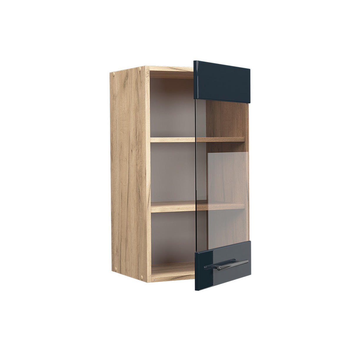 KUCHYŇSKÉ SKŘÍŇKY Fame-Line Tmavě modrá s vysokým leskem - medově dubová/tmavě modrá, kompozitní dřevo (40/72/34.1cm) - Vicco
