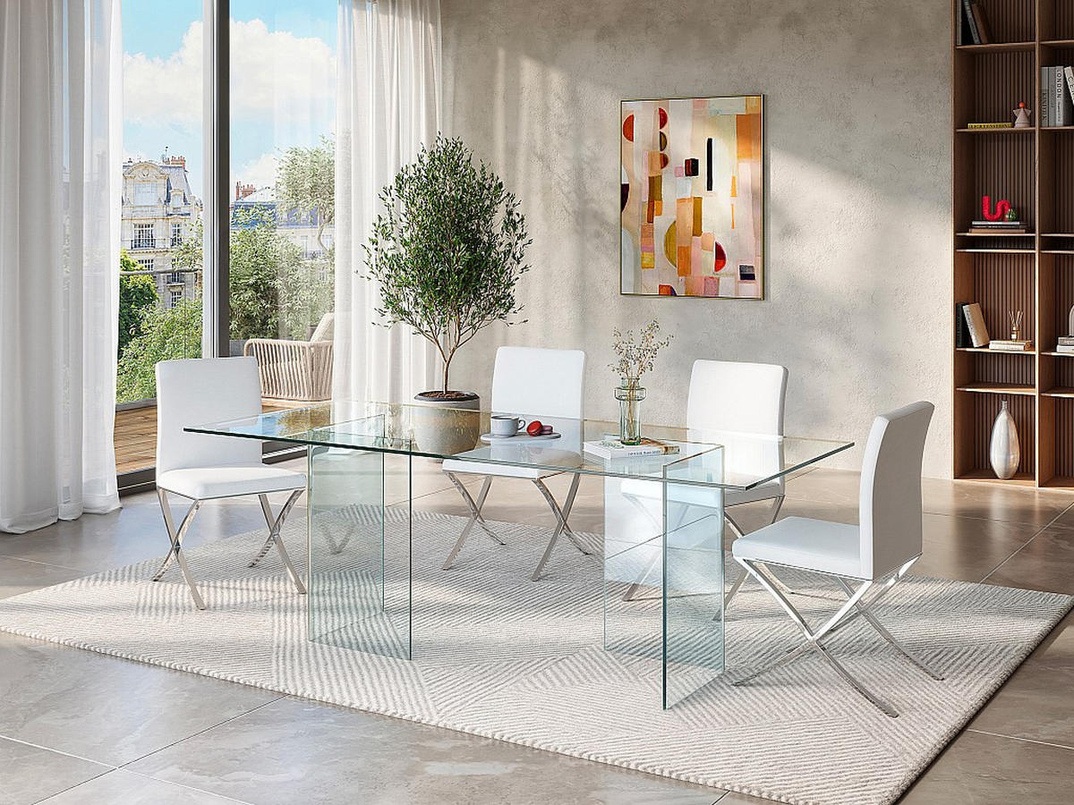 ESSTISCH - 8 Personen - Glas - COLEDON - Transparent, Glas (210/90/75cm) - Vente-Unique