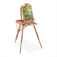 KOFFERSTAFFELEI - Hellbraun, Holz/Kunststoff - Relaxdays