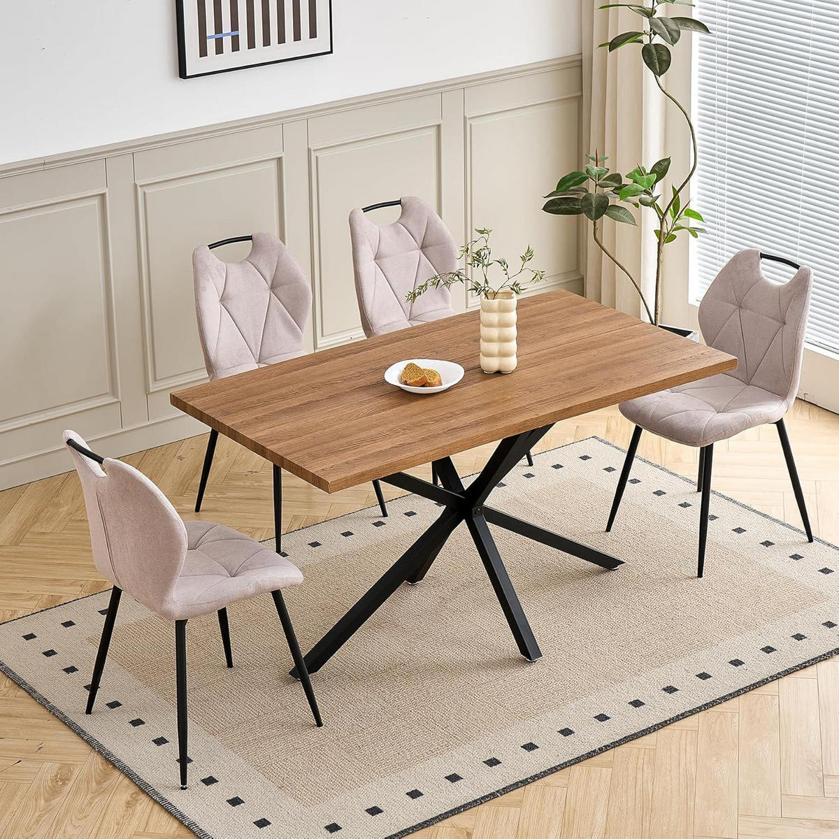 ESSZIMMERSTUHL 2er-Set Stoff Beige mit Griffen - Beige, Textil (44/86/48cm)
