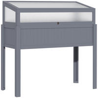 HOCHBEET, Pflanzkasten, für Garten, Balkon und Terrasse, Tannenholz, PC-Panel, Grau - Grau, Holz/Kunststoff (54/122/120cm) - Outsunny