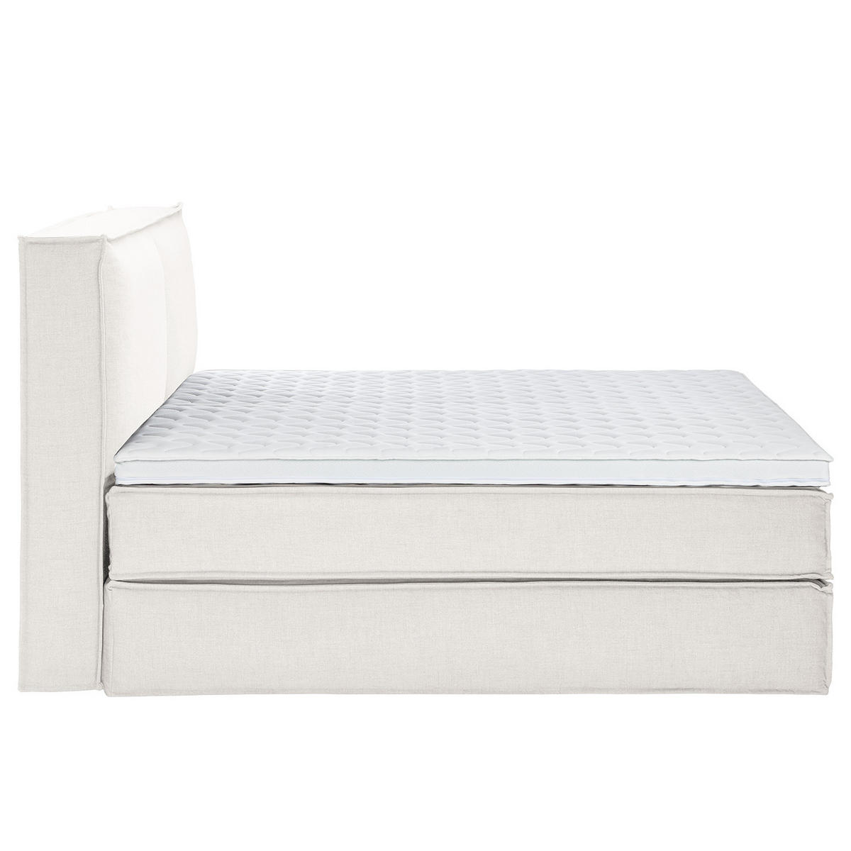 BOXSPRINGBETT mit Kopfteil - Premium - Weiß, Textil (200/200cm) - home24