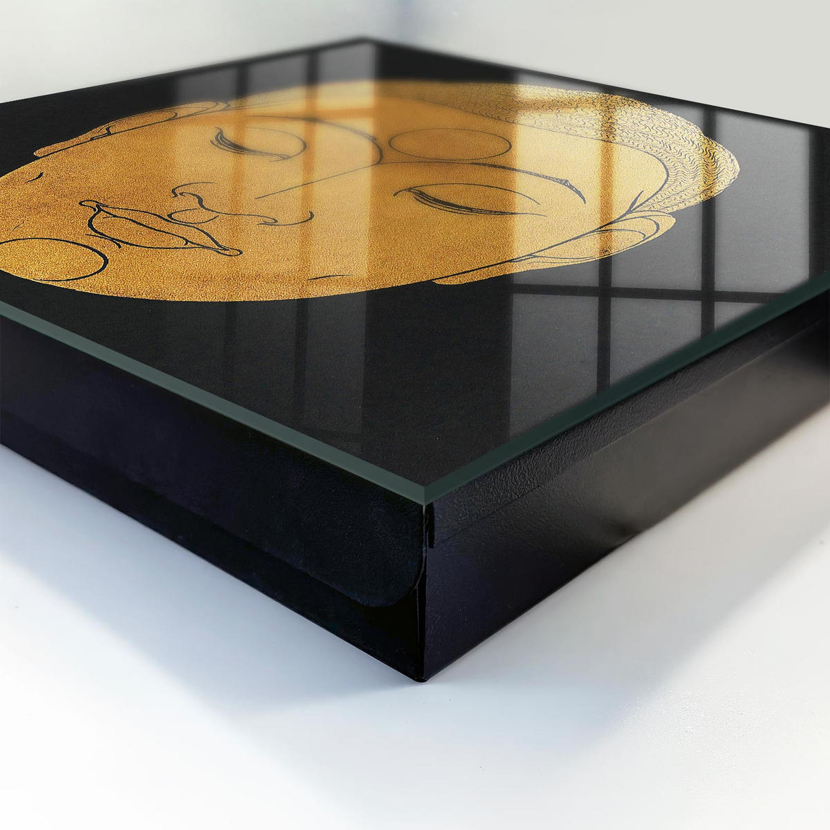SCHLÜSSELBOX Schwarz 30x30 cm- Türöffnung nach rechts - Stille Meditation - Schwarz, Metall (30/30/5cm) - TULUP