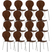 BESUCHERSTUHL 16er Set Holz Braun - Braun, Holz (43/86/45cm) - CLP