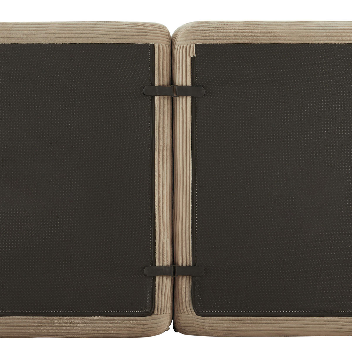 SOFA modular boneless mit 74 cm Tiefsitz Corduroy Brown - Braun, Kunststoff (177/204.1cm) - Meubliv