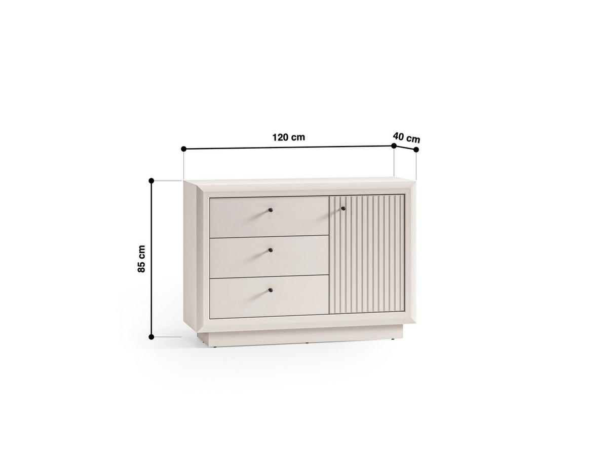 KOMMODE – SOLO 06 – 120 cm – Solo – Kaschmir - Kaschmir, Holzwerkstoff (120/85/40cm) - hi-markt