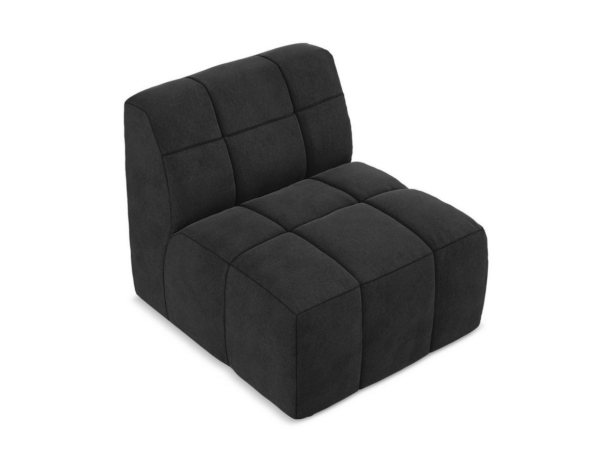 SOFAELEMENT Samt Stoff Schwarz - Schwarz, Holzwerkstoff/Kunststoff (75/77/90cm) - Makamii