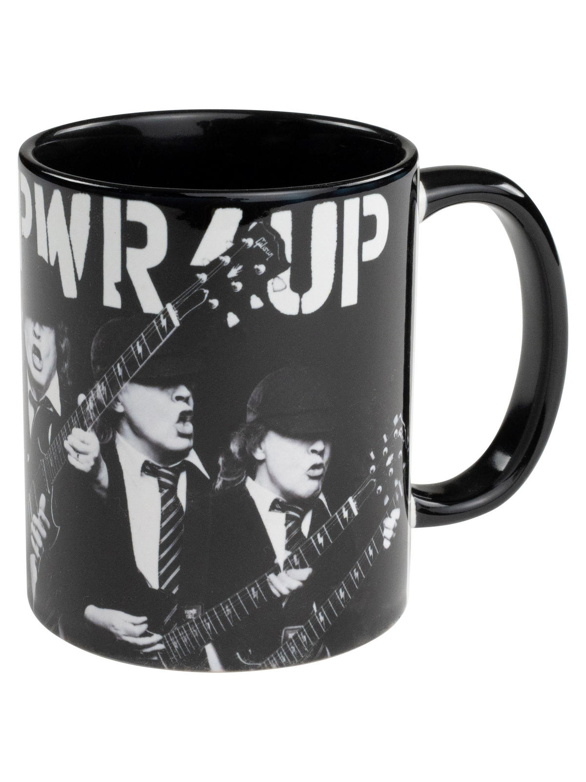 KAFFEEBECHER AC/DC PWR/UP Schwarz 320 ml - Schwarz, Keramik (0.32L) - United Labels