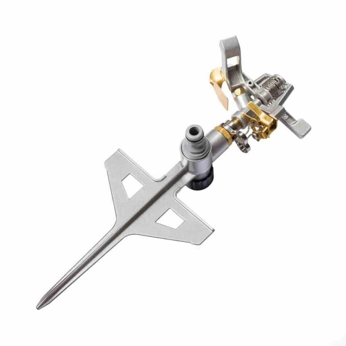 RASENSPRENGER Teilkreisregner, mit Erdspieß - Silberfarben, Metall (12/7/32cm) - BONI-SHOP