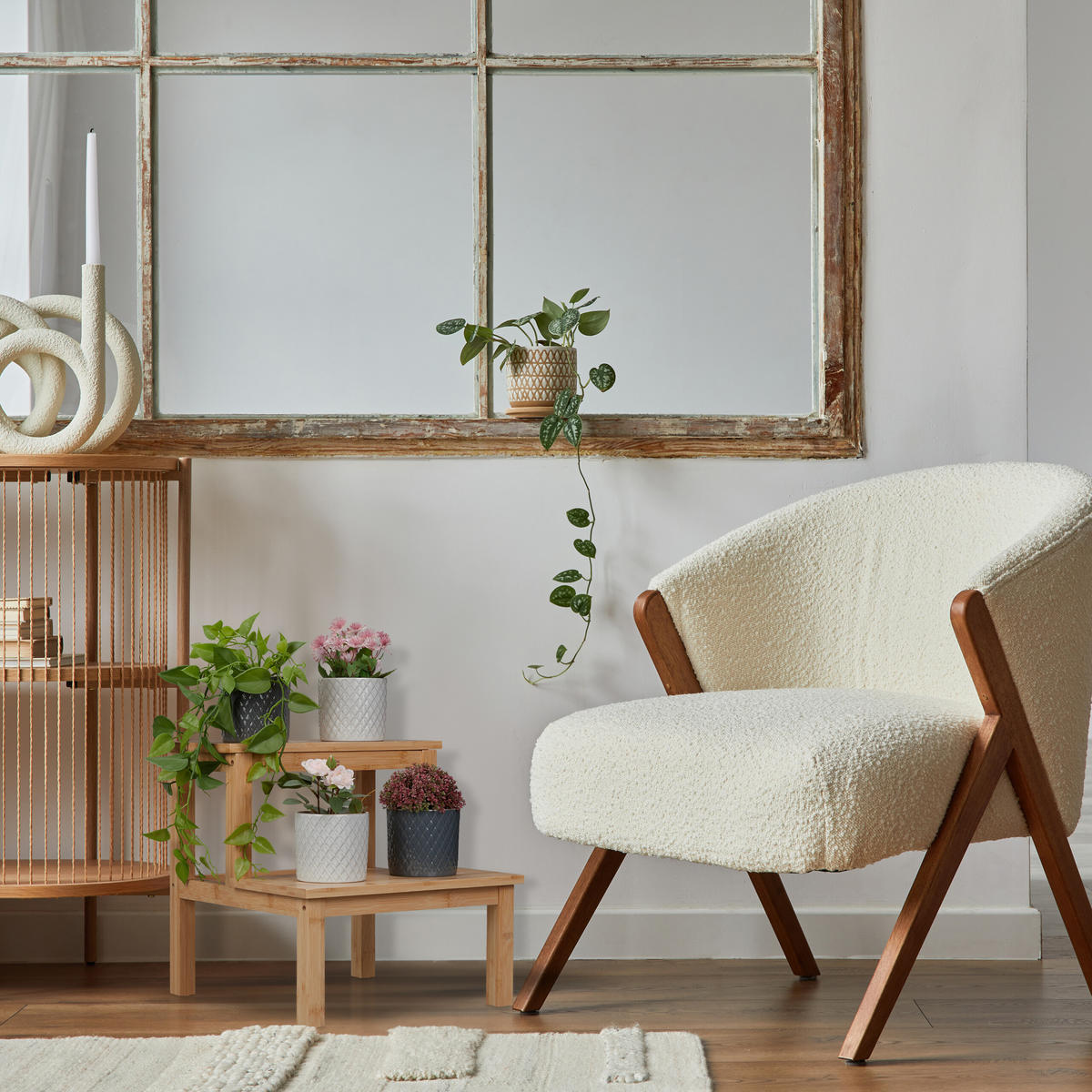 TRITTHOCKER - Hellbraun, Holz (40/40/40.5cm) - Relaxdays