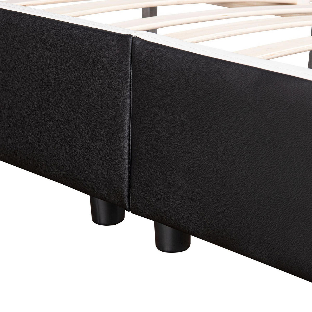POLSTERBETT Sevilla schwarz 180x200 cm - Schwarz, Holz (180/200cm) - Juskys