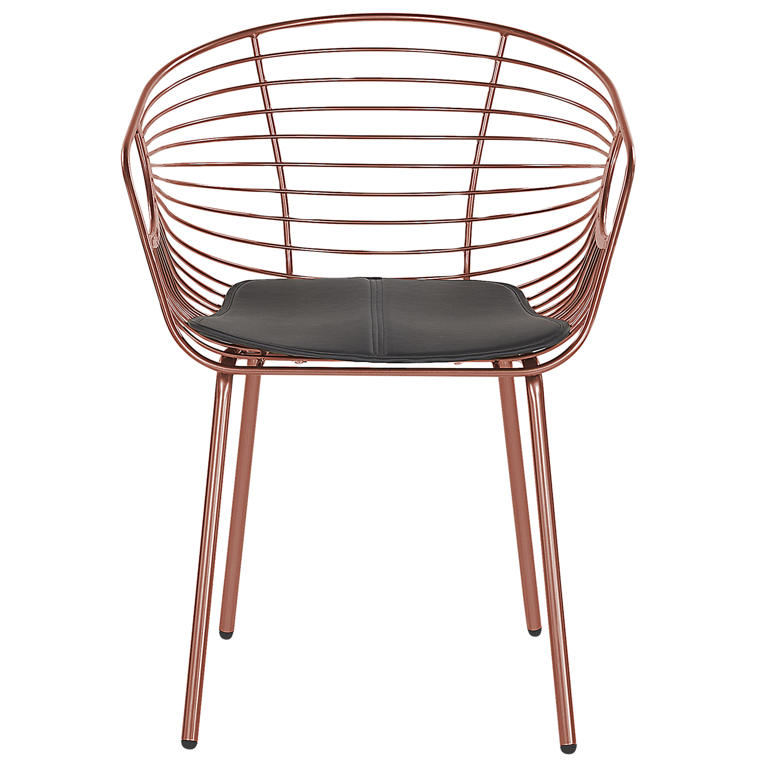 METALLSTUHL 2er-Set Kupfer Hoback - Rotbraun, Textil/Metall (60/79/56cm) - Beliani