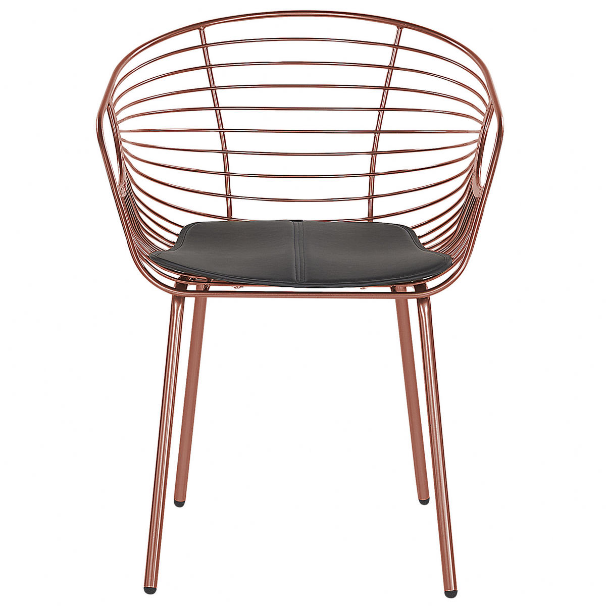 METALLSTUHL 2er-Set Kupfer Hoback - Rotbraun, Textil/Metall (60/79/56cm) - Beliani