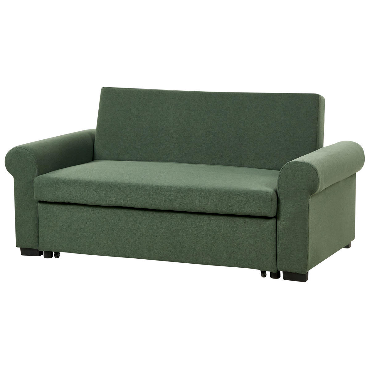 2-SITZER-SCHLAFSOFA Leinenoptikdunkelgrün Silda - Grün, Textil (173/92/93cm) - Beliani