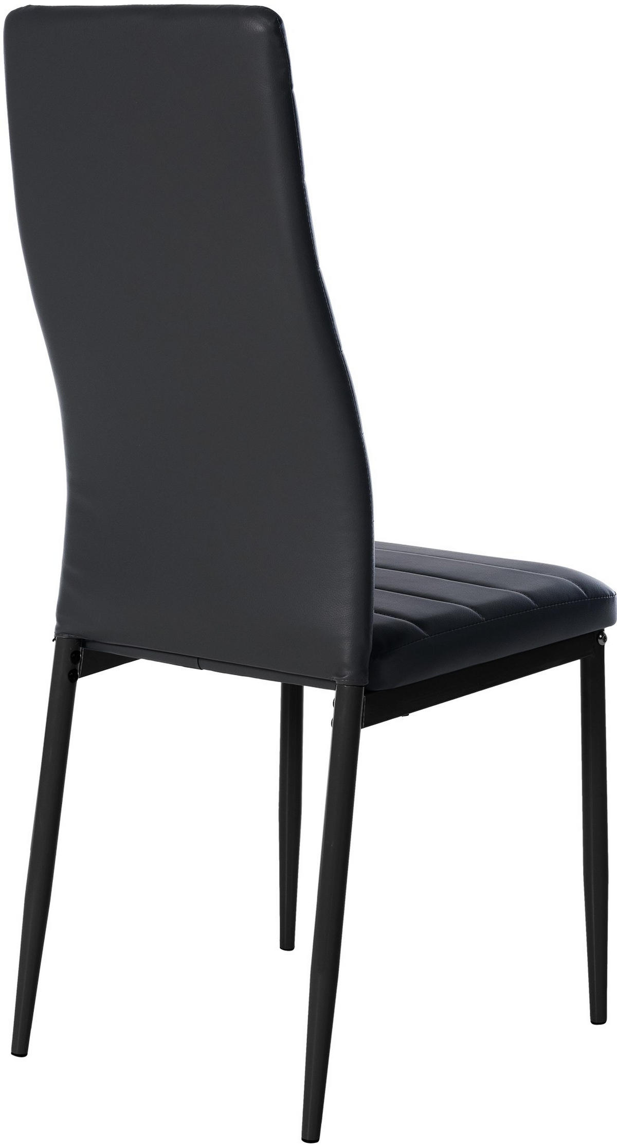 STUHL Lederlook schwarz - Schwarz, Textil/Metall (41.5/99/40cm) - CLP