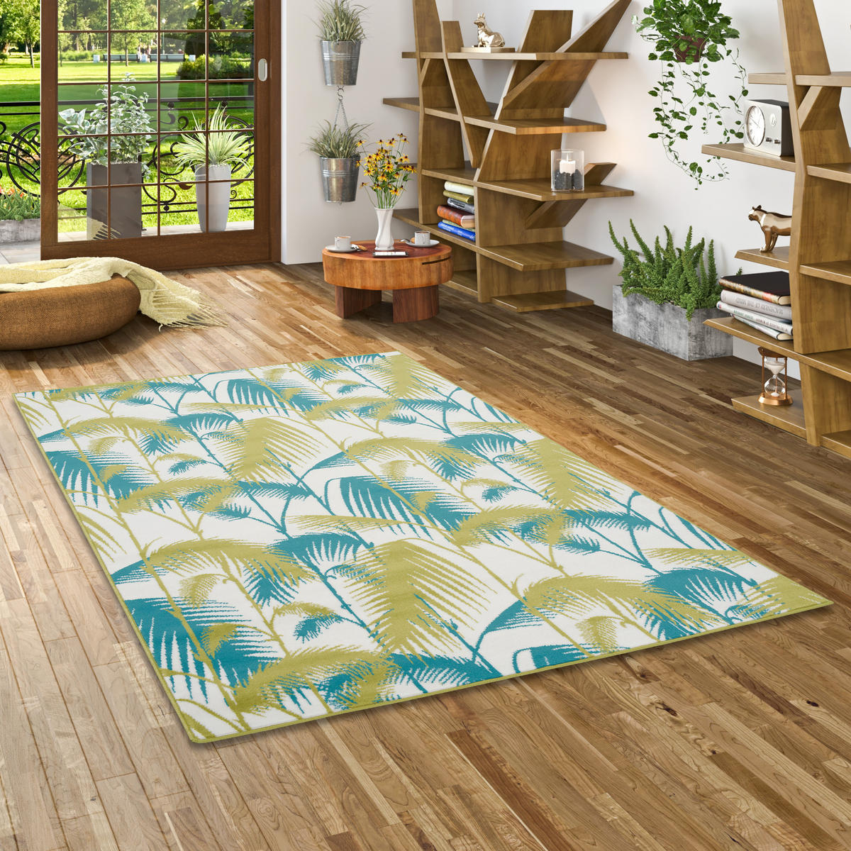DESIGNER TEPPICH SAMBA PALMEN - Türkis/Grün, Textil (160/230cm) - Pergamon