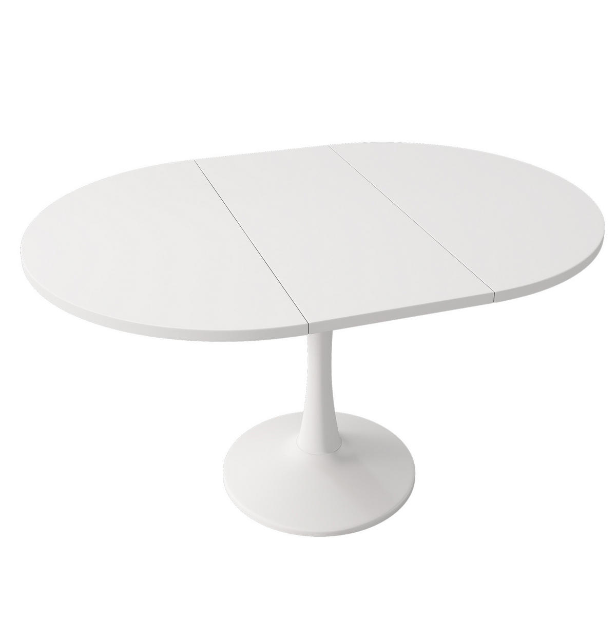 ESSTISCH 100/140/100/75 cm in Weiß, oval und ausziehbar - Weiß, Holzwerkstoff (100/140/75cm) - Flora Grace