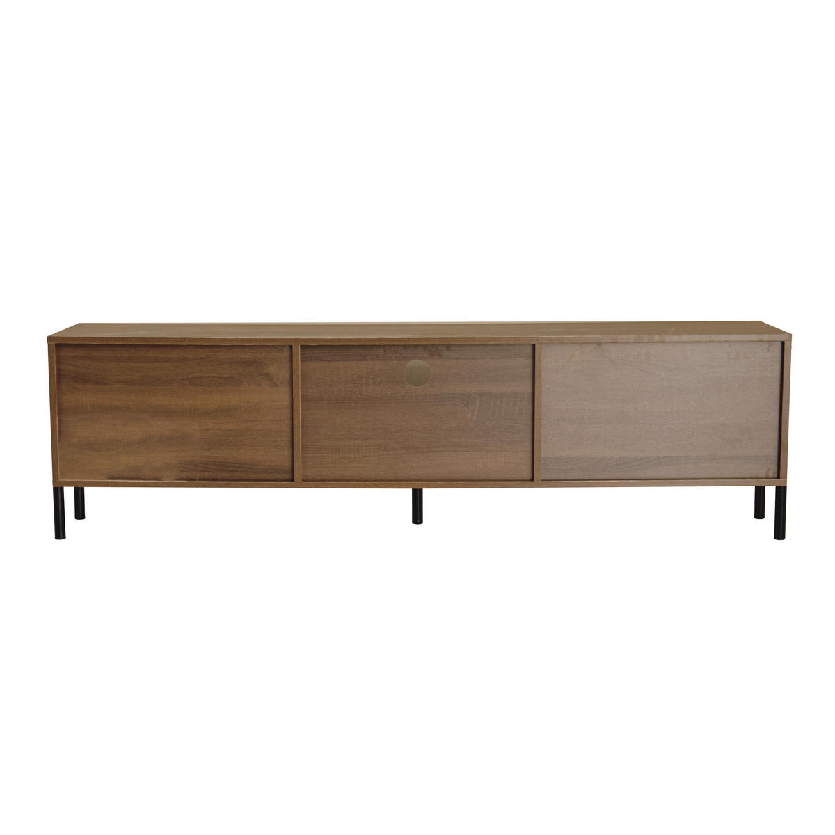 NIZKA OMARICA 160 cm, naravna barva, 3 vrata - črna, leseni material (160/46/35cm) - Urban Meuble