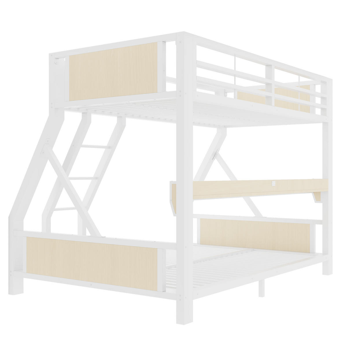 ETAGENBETT 90/140/200 cm mit LED, DE-41604, in Weiß - Weiß, Metall (140/200cm) - ComfortXL