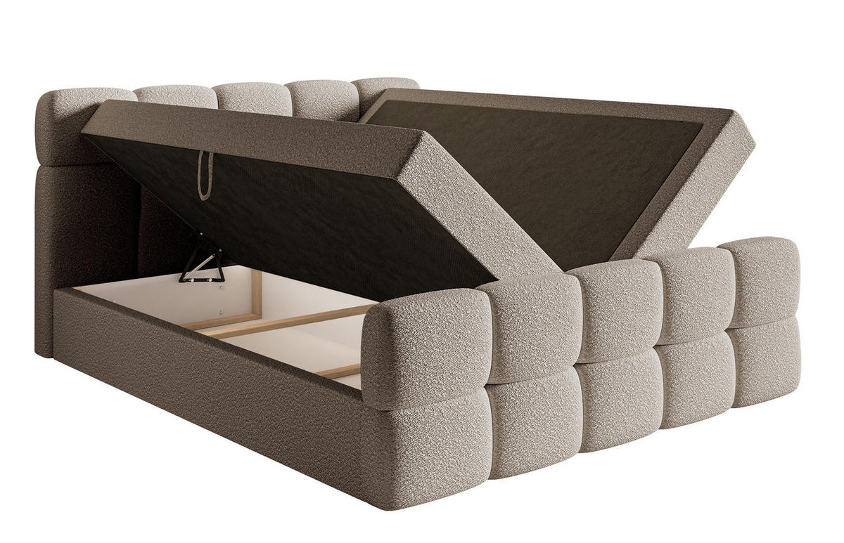 BOXBETT Cloudy Grau-Beige Boucle-Bezug 180/200 cm - Greige, Textil (180/200cm) - Selsey