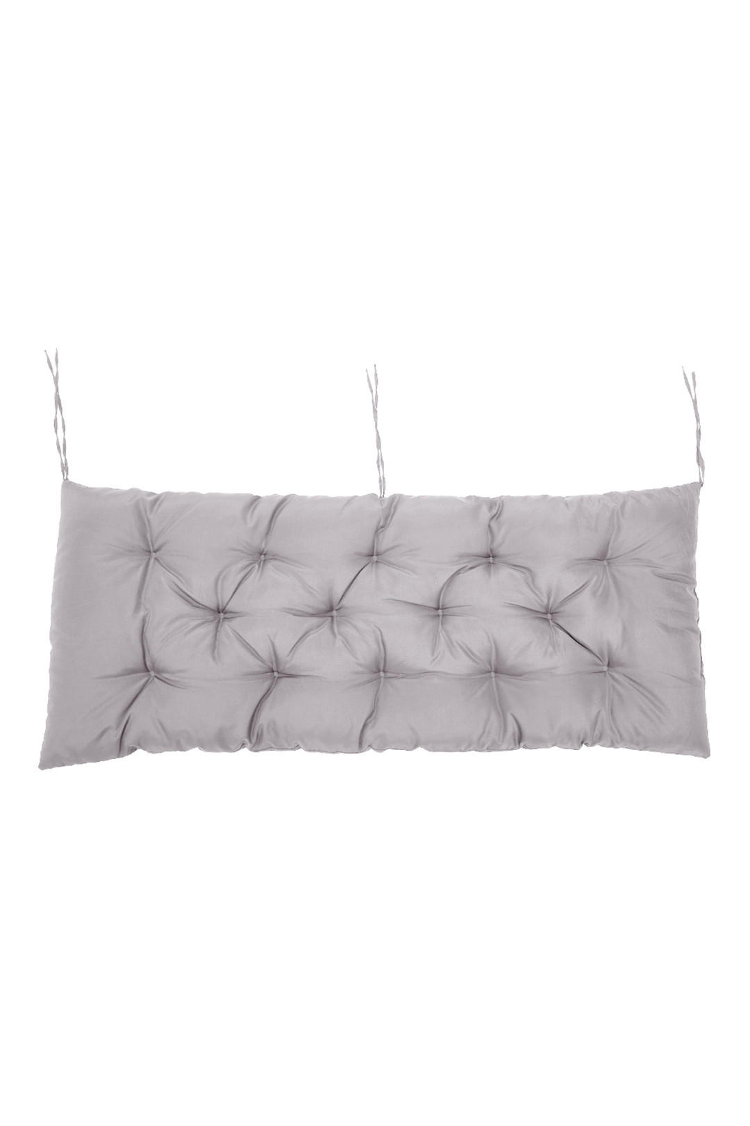 SITZKISSEN aus Polyester PP-Baumwolle in Hellgrau für Gartenbänke Leicht und tragbar Sichere Befestigungsbänder 120 x 50 cm - Grau, Textil (50/72/120cm) - Livingandhome