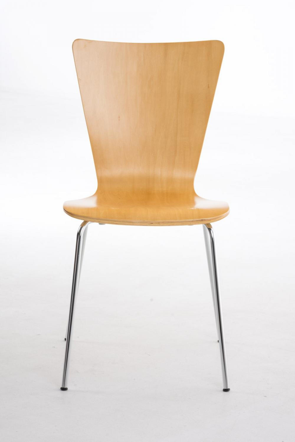 BESUCHERSTUHL 2er Set Holz natura - Eukalyptusholzfarben, Holz/Metall (43/84/50cm) - CLP